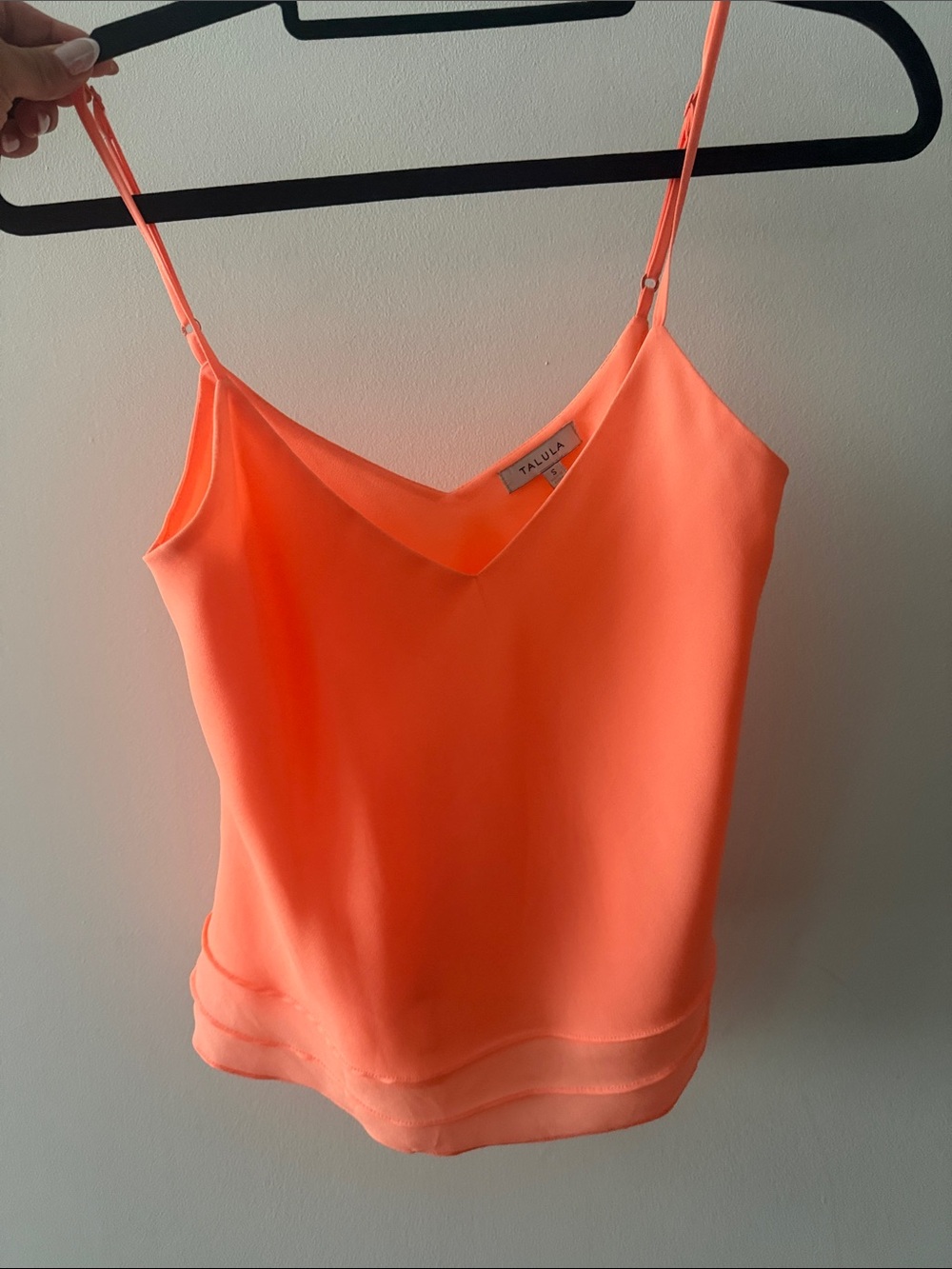 Talula Bright Coral Satin Cami with Adjustable Straps